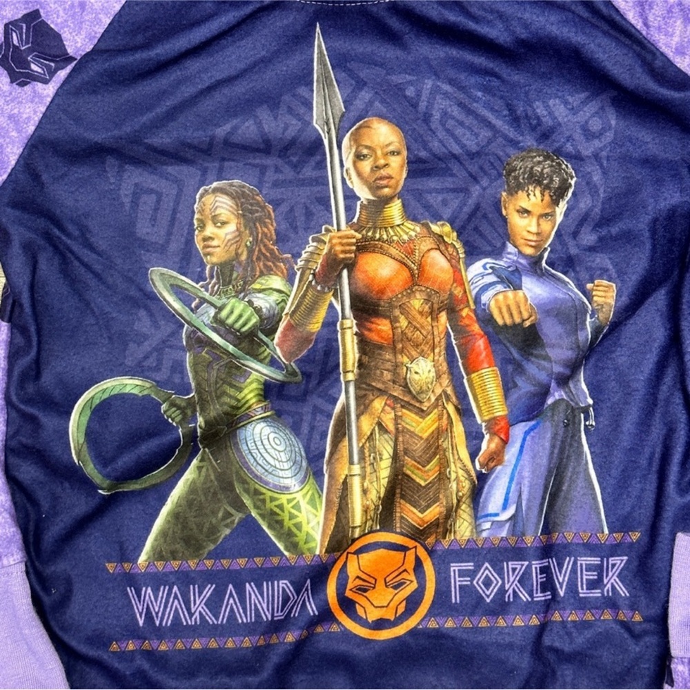 New Girl's Marvel Black Panther Wakanda Forever Pajamas Sleep Outfit size XS 4-5 - Picture 2 of 4